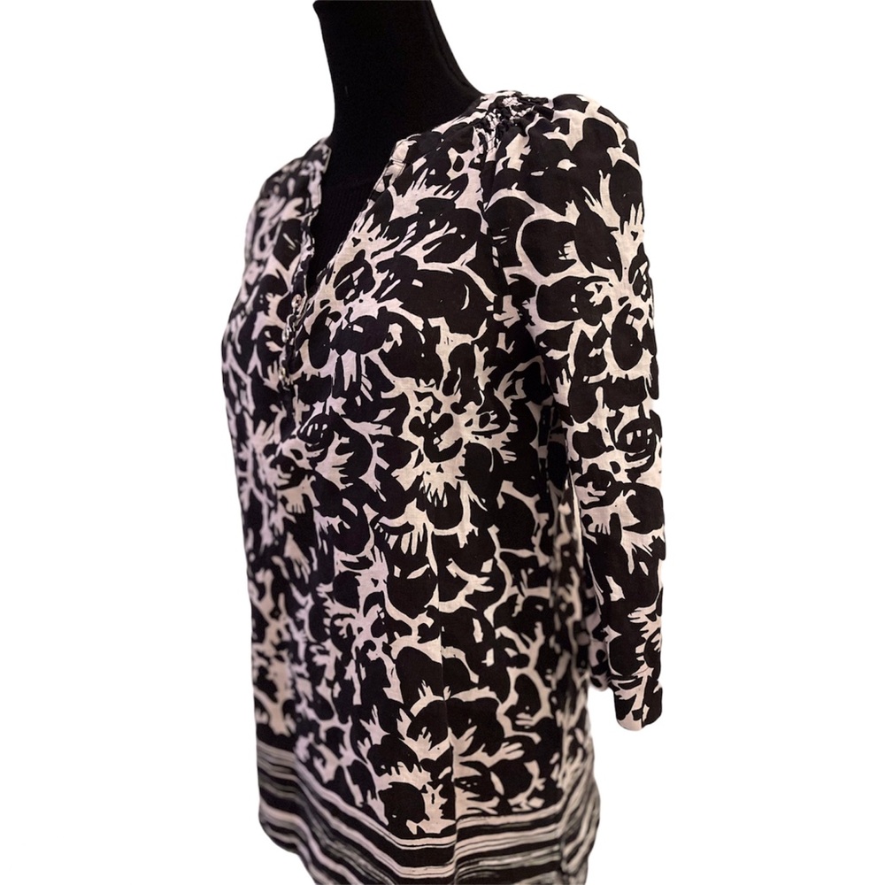 Rafaella women’s 100% linen black & white tunic SM - Picture 3 of 12